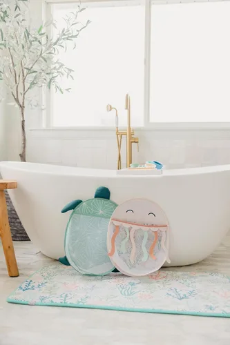 Miniatura 6 de Copper Pearl Oceana - Organizador de juguetes de baño con ventosas de malla extra grande para bañera, red de almacenamiento de juguetes de baño