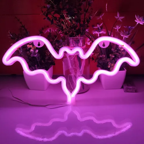 Miniatura 2 de JYWJ - Letrero de neón con luces LED, funciona con 3 pilas AA, para decoración de mesa, decoración de pared para dormitorio de niños, regalo