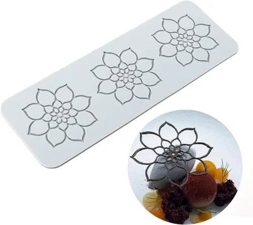 TUKE Moldes de encaje para decoración de pasteles, moldes de silicona de hojas 3D para hornear moldes de gomitas, moldes de fondant de arcilla,