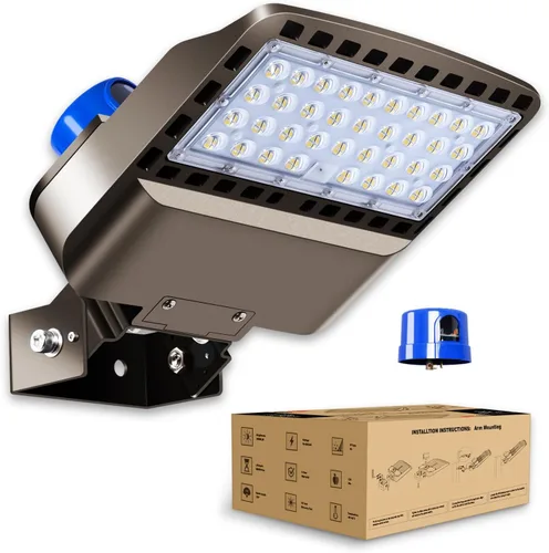 Luces LED de estacionamiento de 22500 lm para uso comercial con pivote equivalente a 600 W, brillantes, montaje en pared, de atardecer a amanecer,