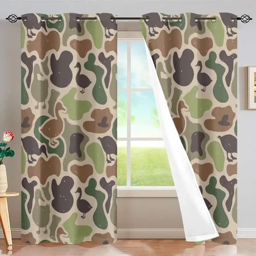 Miniatura 19 de Dreaweet African Tribal Blackout Curtains 63 Inch Long 2 Panels Set Bohemian Ethnic Geometric Grommet Top Thermal Insulated Curtains for Living Room