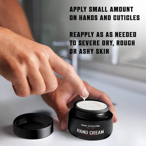 Miniatura 5 de Viking Revolution Crema de manos para hombres, crema reparadora para manos secas y agrietadas, tratamiento de aloe vera con vitamina E (3.5 onzas)