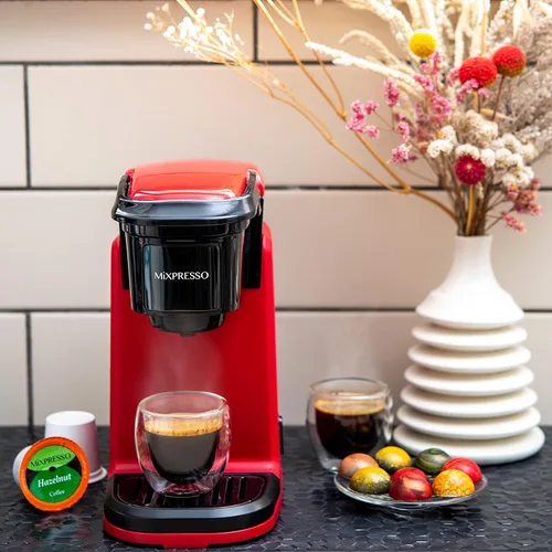 Miniatura 5 de Mixpresso Cafetera de una sola taza, cafetera personal de una sola porción, compatible con cápsulas individuales, tecnología de preparación rápida