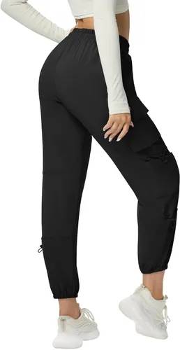 Miniatura 3 de Pantalones cargo de secado rápido, ligeros, tácticos, con 6 bolsillos, para mujer, cintura elástica y resistente al agua