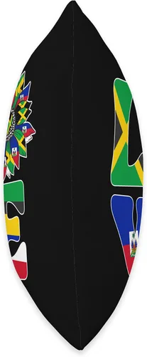 Miniatura 2 de Haitian And Jamaican Sunflower Designs Co. Half Jamaican Haitian Jamaica Flag Haití Ayiti Love - Almohada para mujer, 16 x 16 pulgadas, multicolor