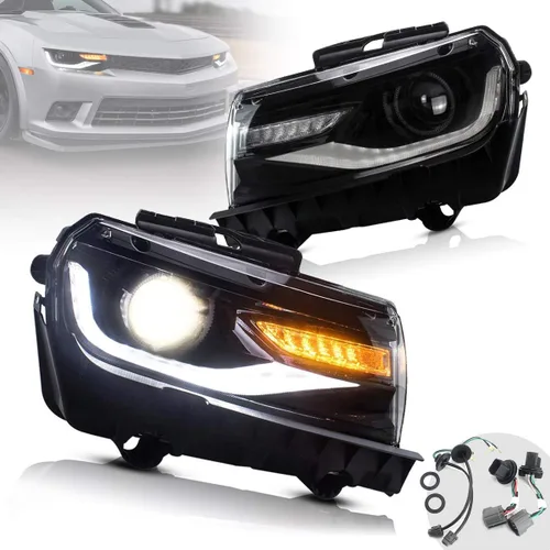 Miniatura 10 de VLAND Faros Compatibles con Chevy Camaro 5ª Generación 2014 2015, Lente de Doble Luz (No Incluyen Focos, Lados del Conductor y del Pasajero)
