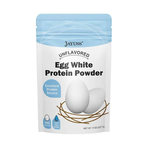 JAYUSS Polvo de proteína de clara de huevo sin sabor en polvo de clara de huevo seca pasteurizada, sin aditivos, sin gluten, sin soja, uso para