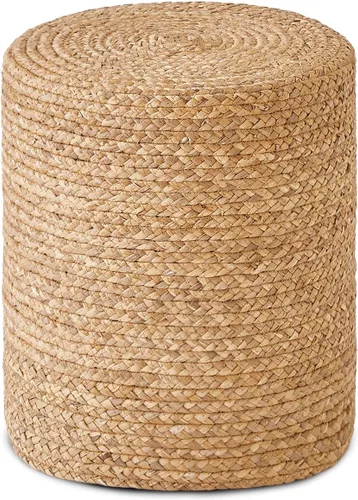 Miniatura 11 de Wimarsbon Taburete de pie de hierba marina natural, otomana redonda tejida a mano, para sala de estar, asiento al aire libre (natural)