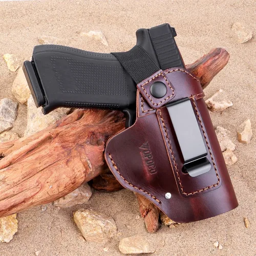 Miniatura 10 de IWB/OWB - Funda de cuero universal para pistola oculta para hombres y mujeres, compatible con Glock 17/19/23/26/42/43X Taurus G2/G2C/G3C Sig