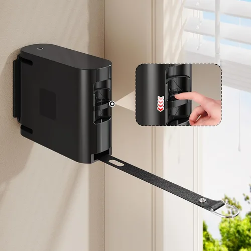 Tendedero retráctil de TPU de 13.9 pies para interiores y exteriores, línea de secado resistente al viento para montar en la pared con agujeros