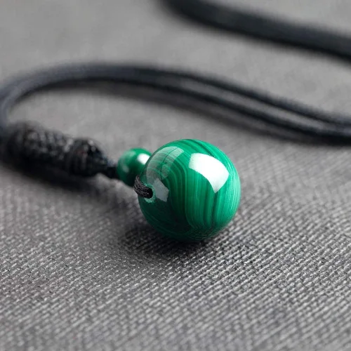 Miniatura 15 de iSTONE Collar unisex con dije de cuentas redondas auténticas, cadena de cuerda negra de 24 pulgadas para hombres y mujeres