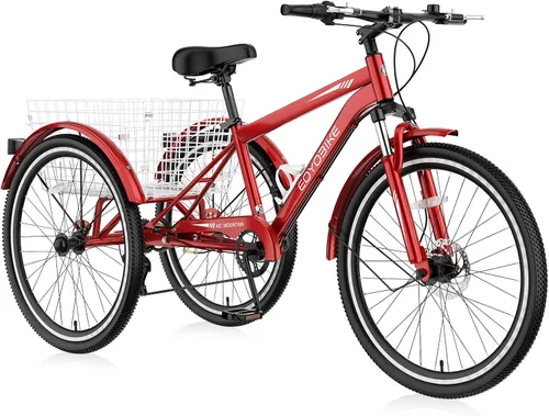 Miniatura 8 de NAIZEA Adult Mountain Tricycle, 7 Speed Three Wheel Cruiser Bike, 27.5 Inch Adults Trikes with Shopping Basket, Exercise Men's Women's Tricycles