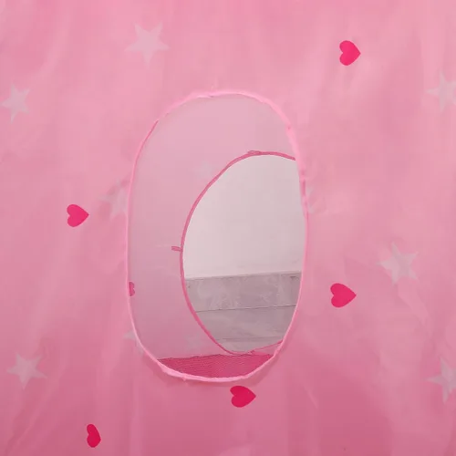 Miniatura 5 de Tienda de campaña para niños, túnel de gateo, pozo de pelotas y luces, casa de juegos para niños, rosa