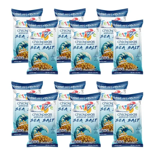 Miniatura 16 de Festive Celebrate Snacktime Pack de bocadillos gourmet de crema con garbanzos tostados, 8 bolsas de 1 oz de garbanzos crujientes con proteínas