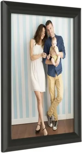 Miniatura 3 de M&T Displays Marco para póster a presión, de 8.5 x 11 pulgadas, color negro, perfil de aluminio de 1 pulgada, carga frontal, montaje en pared, foto