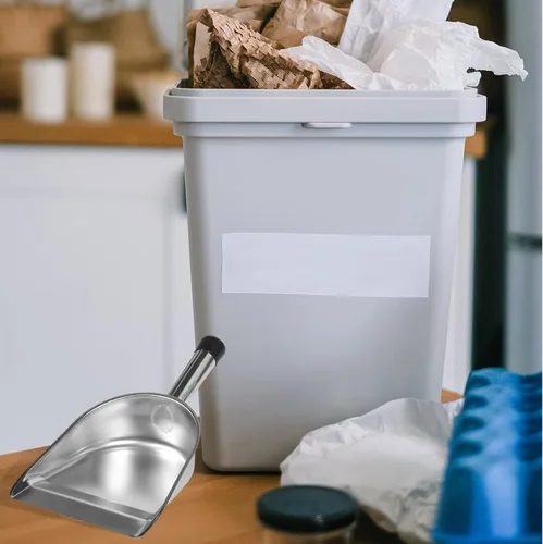 Miniatura 6 de Cabilock Pala de basura de mano gruesa de acero inoxidable con agarre cómodo de 14.56 x 8.26 pulgadas, herramienta multiusos de limpieza