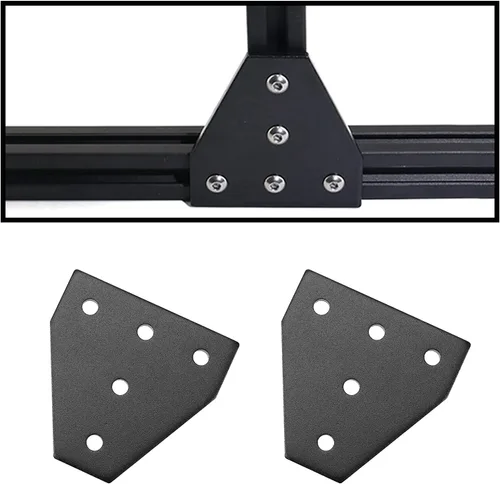 Miniatura 7 de aleación de aluminio en forma de T placa de unión exterior 2.36 pulgadas x 2.36 pulgadas x 0.16 pulgadas (largo x ancho x alto). Con soporte
