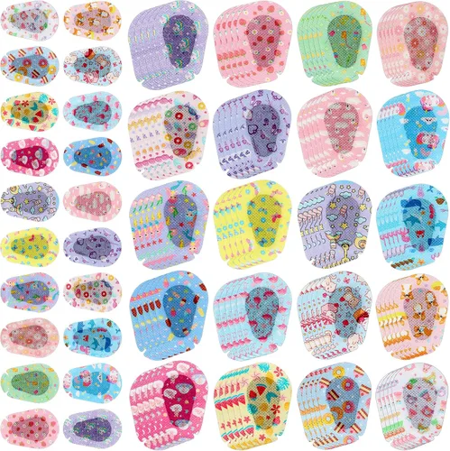 Copkim 100 parches adhesivos para los ojos para niños y niñas, lindo parche para ojos de niños pequeños, colorido y transpirable, parche perezoso de
