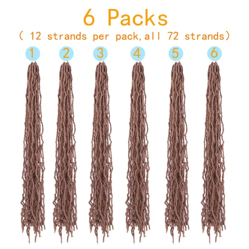 Miniatura 2 de Trenzas de ganchillo sintéticas de 36 pulgadas, 6 paquetes de trenzas de ganchillo súper largas de diosa, cabello rizado, ondulado, suave, trenzado