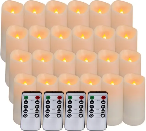 Miniatura 10 de Aignis 24 velas flotantes LED sin llama, velas de plástico de 3 pulgadas que funcionan con pilas, tiempo de brillo de más de 120 horas, luz blanca