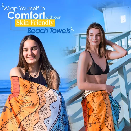 Miniatura 4 de ECCOSOPHY - Toalla de playa de microfibra a prueba de arena, de secado rápido, ligera, superabsorbente, perfecta para piscina, viajes, crucero