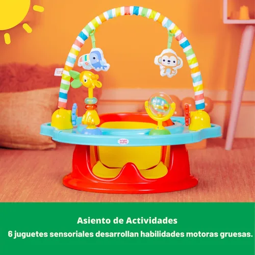 Miniatura 4 de Bright Starts SuperSeat Playful Paradise 3 en 1, asiento de actividades para bebé con juguetes, bandeja para aperitivos, asiento elevador, bandeja