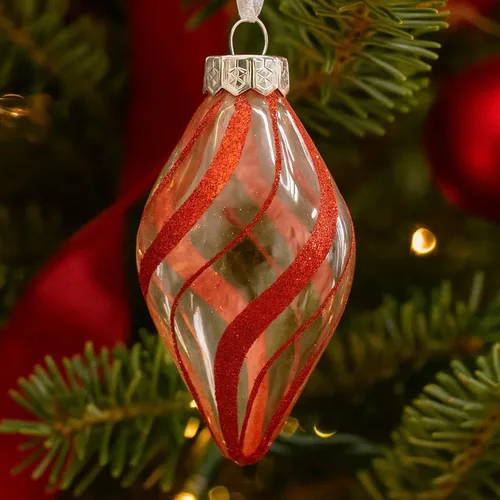 Miniatura 8 de Paquete de 28 adornos navideños de bolas rojas y doradas para decoraciones de árbol - Juego de bolas de plástico irrompibles, carámbanos y copos