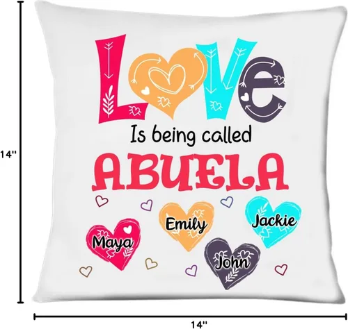 Miniatura 7 de Abuela - Almohada personalizada con corazón de amor, almohada personalizada para mamá, regalos para abuela, mamá de hija, nietos, día de la madre