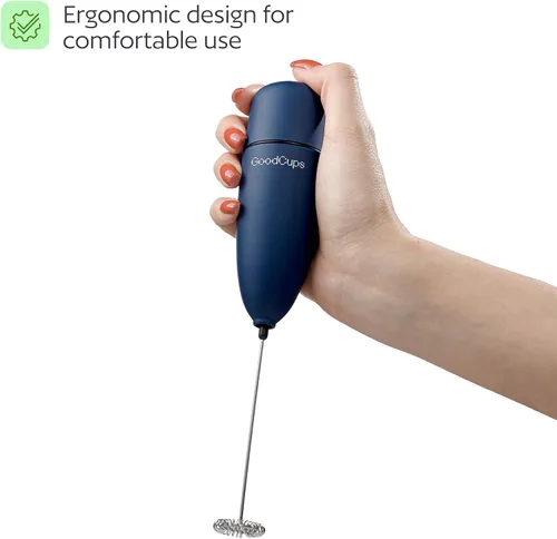 Miniatura 8 de Espumador de leche de mano - Varita eléctrica para hacer espuma con batidor de acero inoxidable - Mini mezclador a batería para café, matcha, lattes