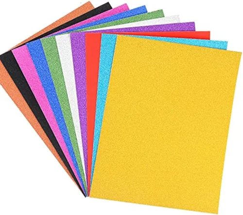 Miniatura 6 de Paquete de 20 hojas de papel para manualidades con purpurina de tamaño A4, cartulina con purpurina, suministros para manualidades, álbumes