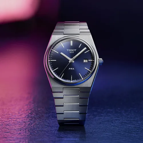 Miniatura 7 de Tissot PRX 316L Reloj de vestir con caja de acero inoxidable gris T1374101104100 para hombre, gris, Movimiento de cuarzo