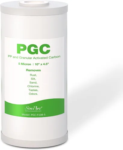 SimPure 5 micras 25,4 x 11,4 cm Cartuchos de filtro de agua para sedimentos y carbón para toda la casa, repuesto PGC para GE FXHTC, GXWH40L, RFC-BB