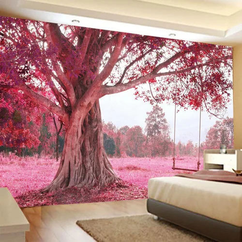 Miniatura 11 de FENDROM Tapiz de hojas de loto de naturaleza, tapiz de plantas, paisaje natural verde, para colgar en la pared, arte de pared 3D para dormitorio