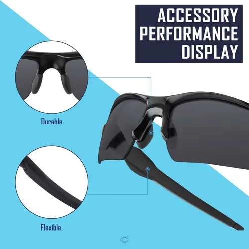 Miniatura 6 de SAUCER Piezas de nariz de repuesto, almohadillas y orejeras, kit de goma compatible con Oakley Flak 2.0 Flak 2.0 XL Sunglass