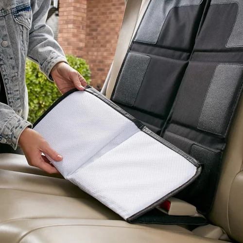 Miniatura 7 de Magnelex Protector de asiento de automóvil, funda más grande, acolchado extra grueso y poliéster 600D impermeable, 2 bolsillos grandes, uso