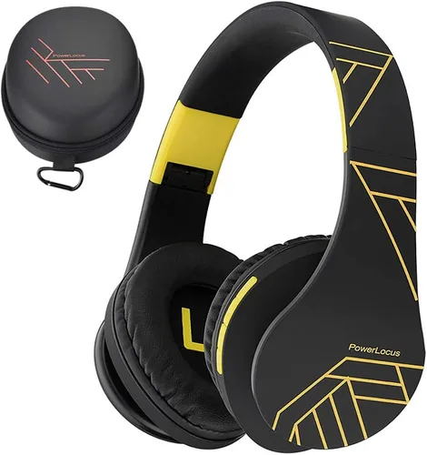 Miniatura 16 de PowerLocus - Audífonos Bluetooth sobre las orejas, auriculares inalámbricos plegables estéreo con cable y sin cable con micrófono incorporado, Micro