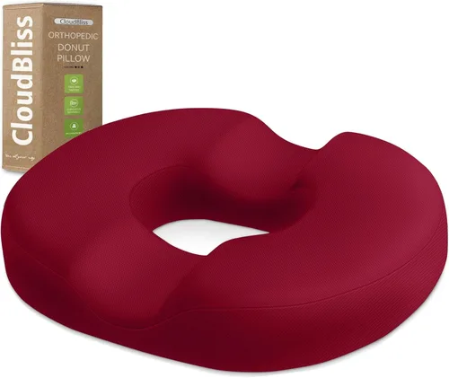Miniatura 27 de Cojín de asiento en forma de dona CloudBliss para alivio del dolor de coxis y hemorroides, cojín de silla de espuma viscoelástica para después