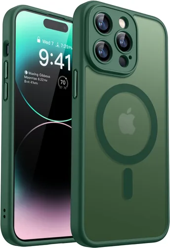 Miniatura 54 de CANSHN Funda magnética compatible con iPhone 17 Pro, mejorada [protección completa de la cámara] [compatible con Magsafe] [mate translúcido] funda