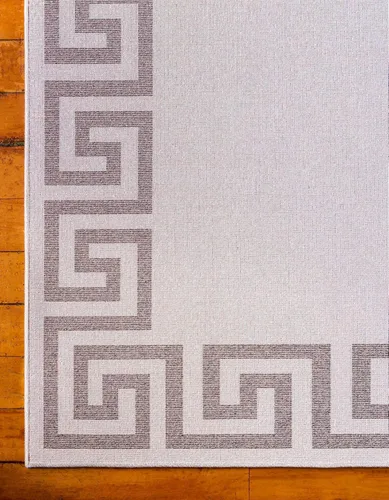 Miniatura 8 de Unique Loom Athens Collection - Alfombra clásica geométrica moderna con diseño de bordes, 2 pies x 6 pies, beige/marrón
