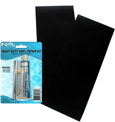 Miniatura 23 de Paquete de 2 parches de reparación de vinilo azul polvo resistente de 4 x 10 para botes inflables y piscinas Azul polvoriento