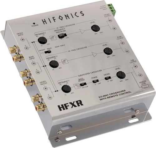 Miniatura 8 de Hifonics HFXR Crossover activo de 2 vías/3 vías, crossover de audio para automóvil con control remoto de graves
