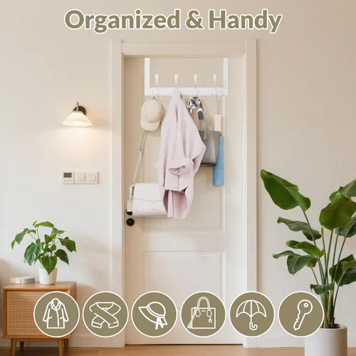 Miniatura 3 de Ganchos Resistentes para Puerta a Prueba de Óxido - Toallero de 25 lb para Puerta, Gancho de Toalla para Puerta, Colgador de Puerta para Baño
