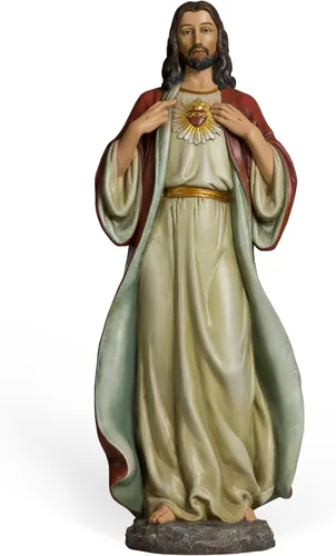 Miniatura 8 de Estatua católica del Sagrado Corazón de Jesús de BC, figura de 6" de Jesucristo, regalos religiosos inspiradores para decoración del hogar