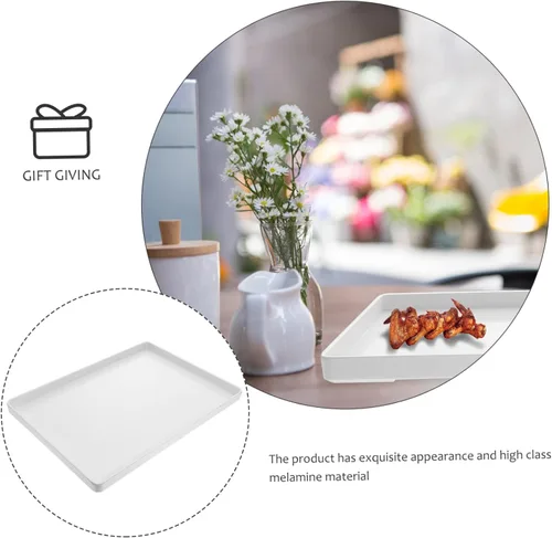 Miniatura 2 de GLEAVI Elegante plato de comida de melamina para servir bandejas y platos para aperitivos bandeja de pan