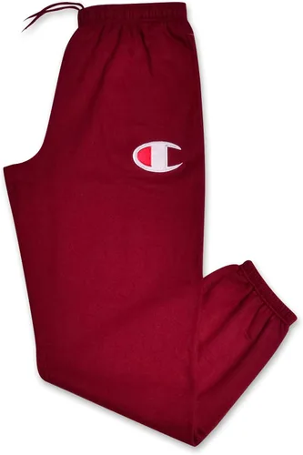 Champion Pantalones deportivos de forro polar grandes y altos para hombre, con logotipo C, color burdeos