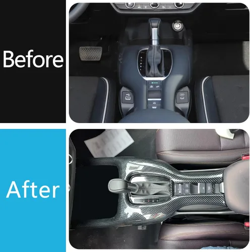 Miniatura 3 de Accesorios de coche aptos para Honda HR-V HRV 2023 2024 2025 2026 Pomo interior de la palanca de cambios de la consola (fibra de carbono negro) 1