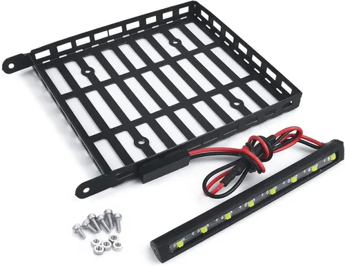 Miniatura 6 de MOHERO RC 1/24 Metal Roof Rack Equipaje con Faro para 1/24 RC Crawler Car Axial SCX24 AXI00005 Gladiador Actualización Piezas