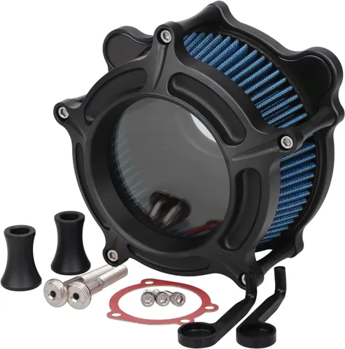 Miniatura 38 de Filtro de entrada azul con filtro de aire de corte en contraste compatible con Harley Dyna 1993-2016, Softail 1993-2015, Touring 1993-2007