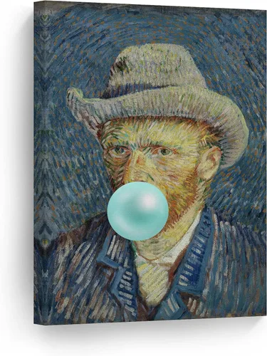 Miniatura 21 de Smile Art Design Obra maestra de Leonardo Da Vinci Mona Lisa - Lienzo impreso en lienzo con diseño de chicles rosados, pinturas famosas, arte