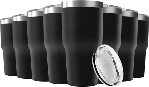 Miniatura 21 de Taza de viaje de acero inoxidable de 30 onzas con tapa, paquete de 16 vasos a granel aislados al vacío de doble pared, taza de café